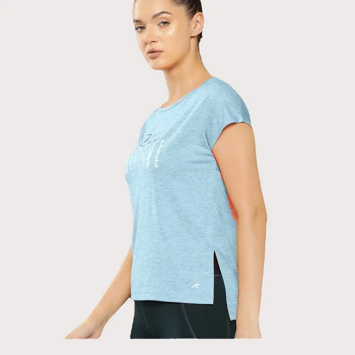 Alcis-Women's U neck Typographic T shirt - Image 3