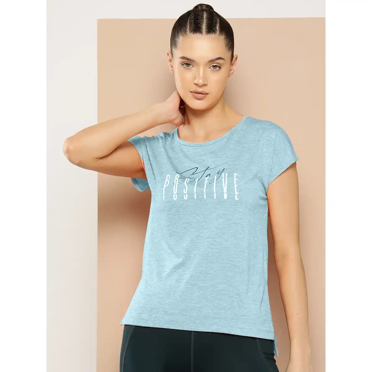 Alcis-Women's U neck Typographic T shirt