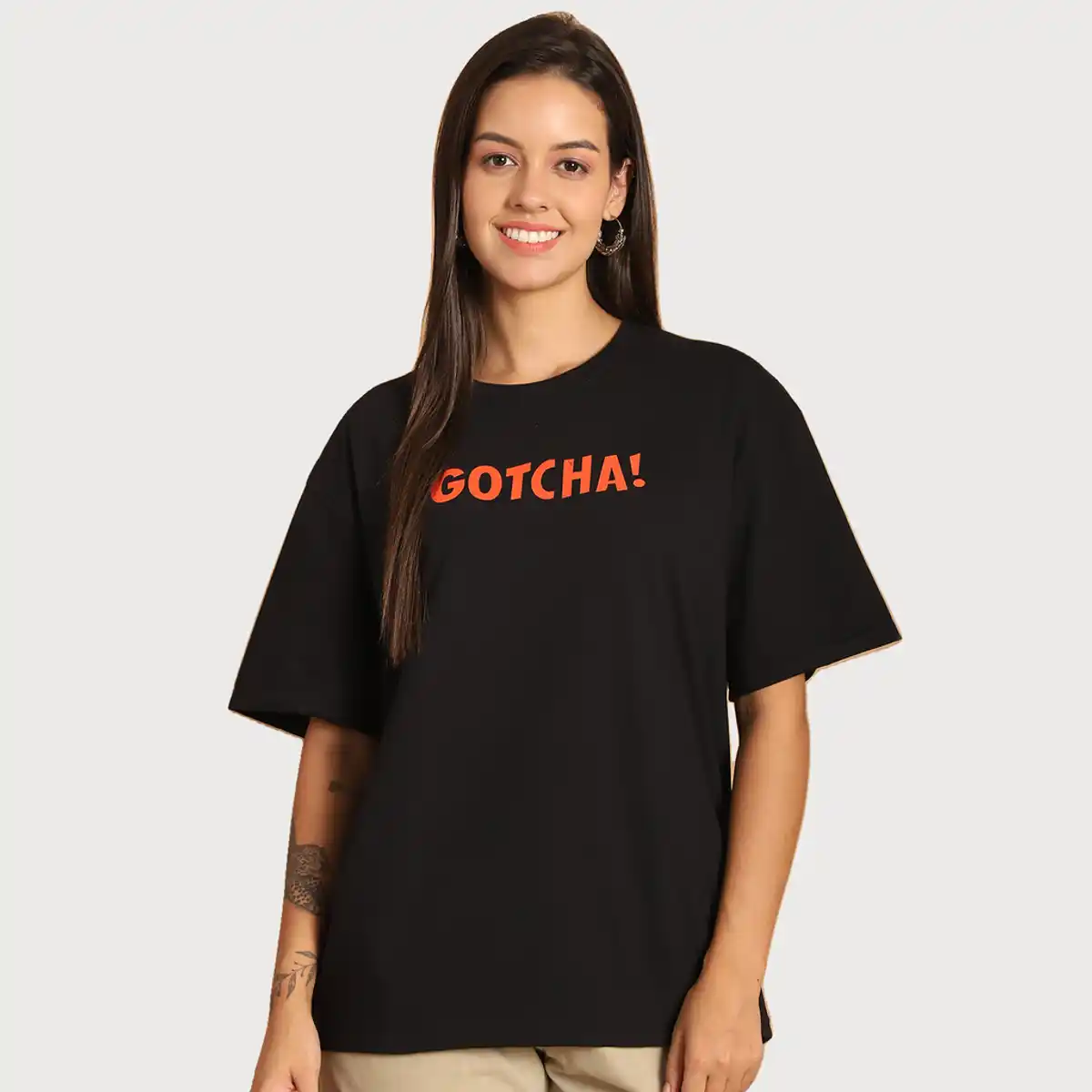 Fabflee-Women's Round Oversized Fit Printed T Shirt - Image 2