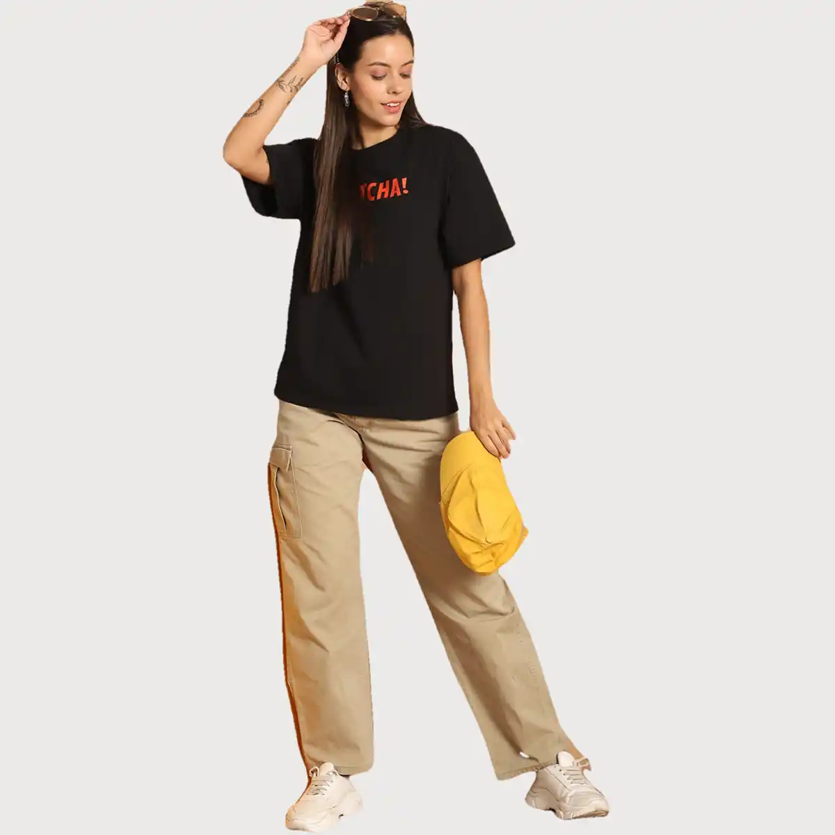 Fabflee-Women's Round Oversized Fit Printed T Shirt - Image 3