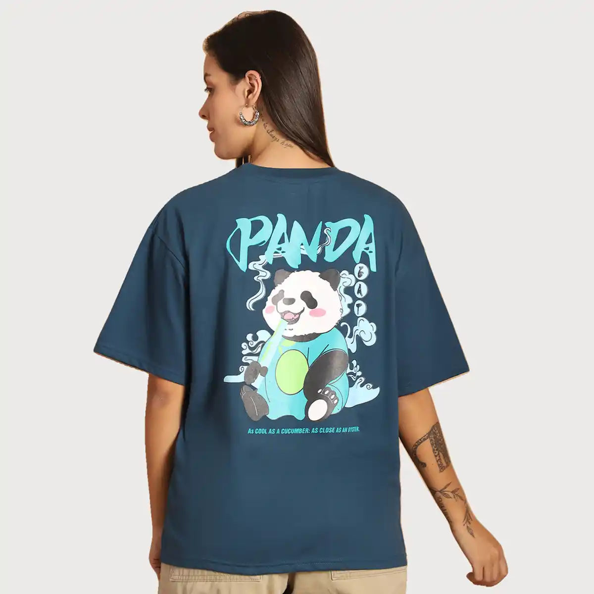 Fabflee-Women's Round Graphic Oversized Fit T-Shirt