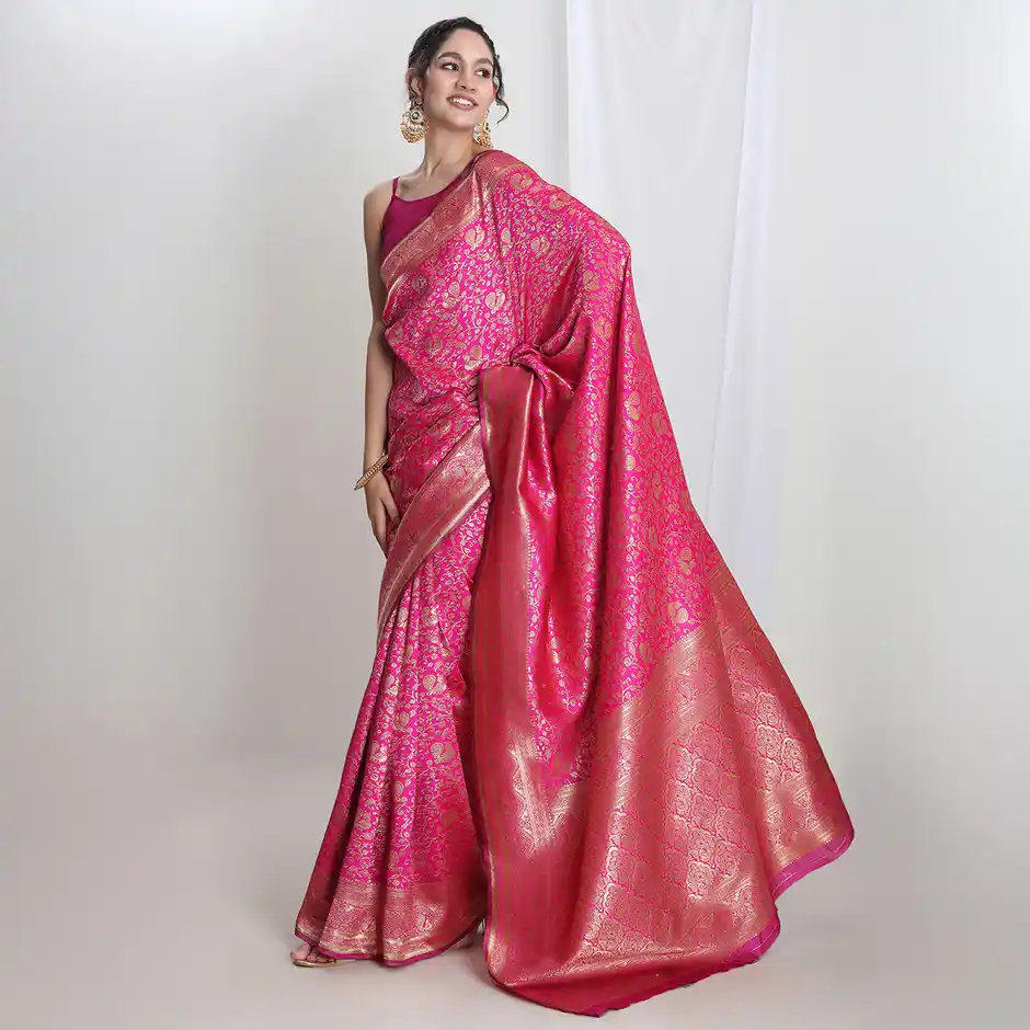 Janasya Women's Silk Blend Saree