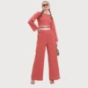Ketch-Women's Polyester Round Neck Co ord Set