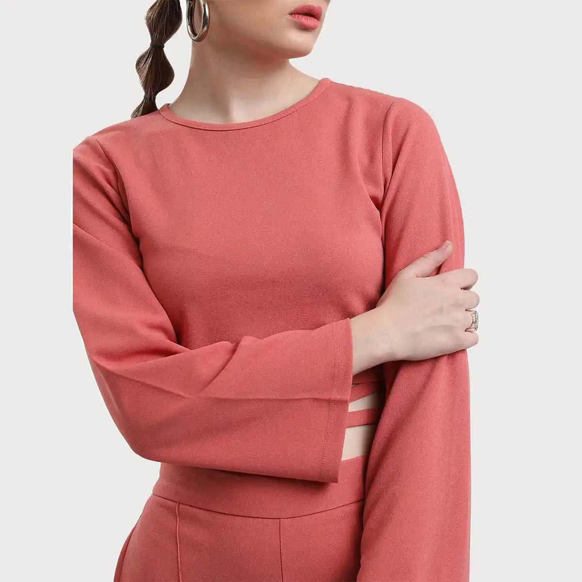 Ketch-Women's Polyester Round Neck Co ord Set - Image 3