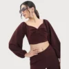 Ketch-Women's Cotton Blend Sweetheart Neck Co ord Set