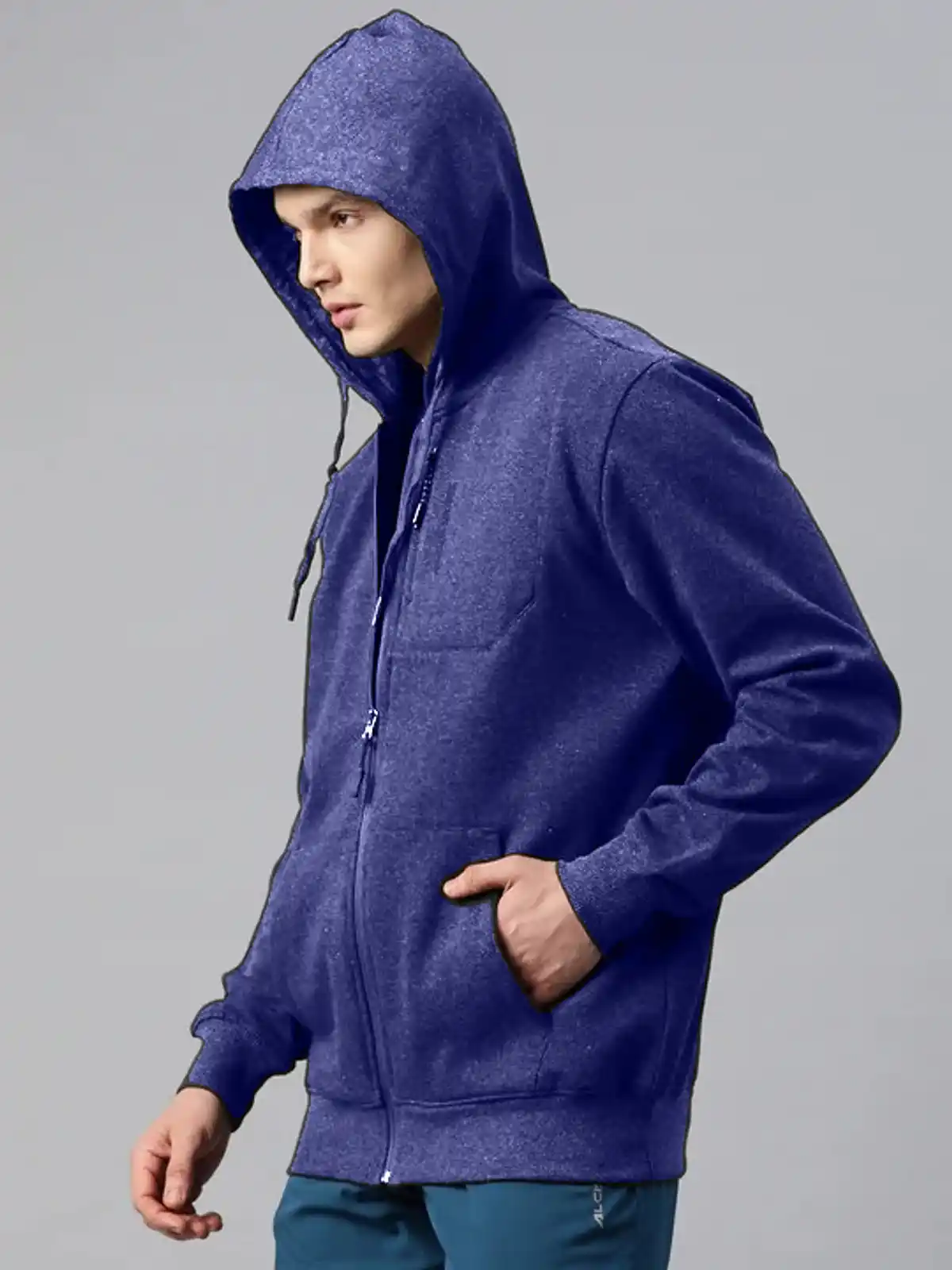 Alcis-Men's Cotton Regular Fit Full-Zip Casual Hoodie - Image 2
