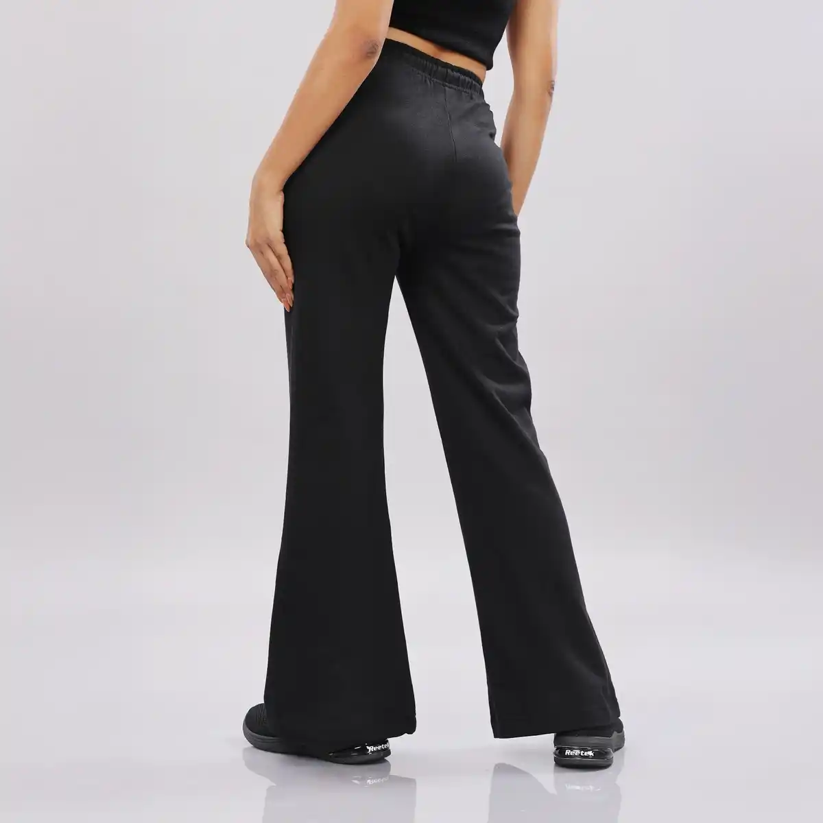 Springman-Women's Solid Cotton Rich Baggy Track Pant - Image 3