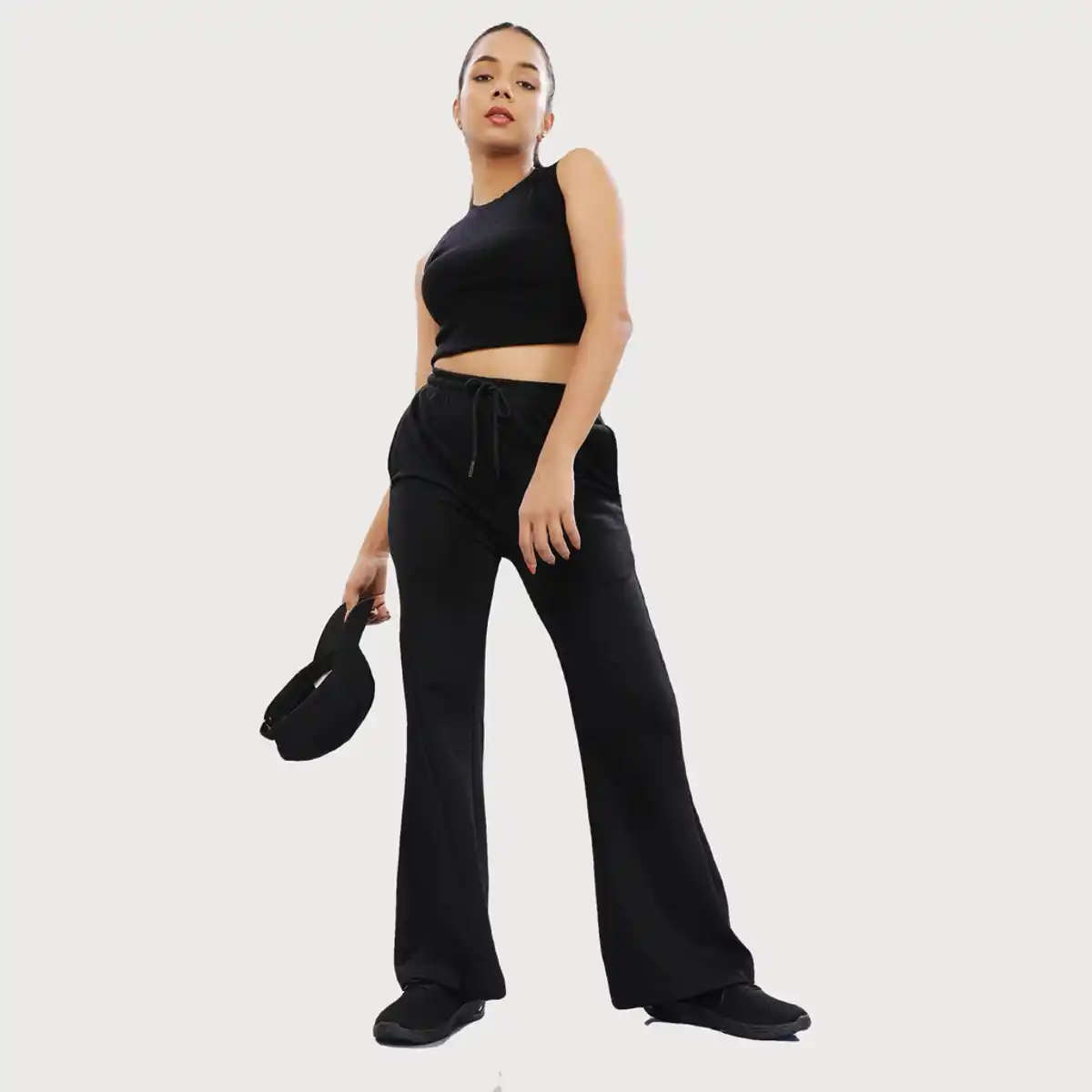 Springman-Women's Solid Cotton Rich Baggy Track Pant